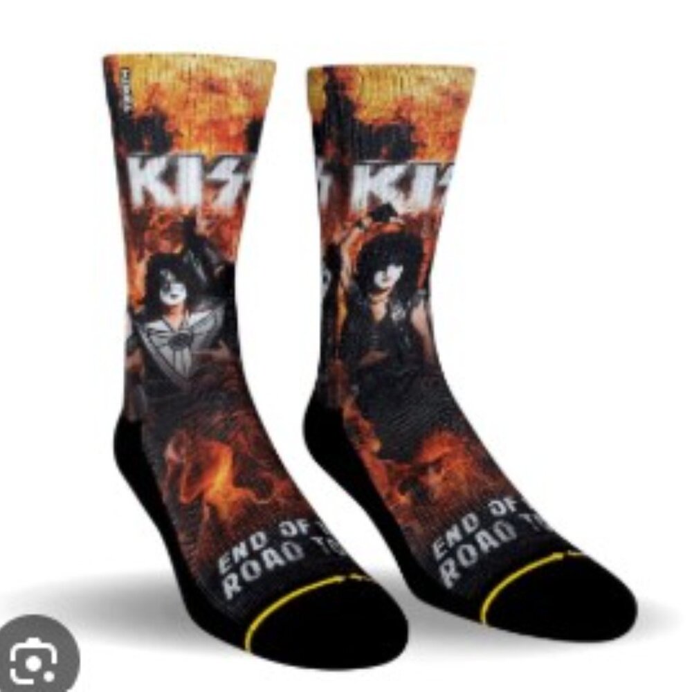 Erge Men's KISS Road Tour Socks - Black and Orange